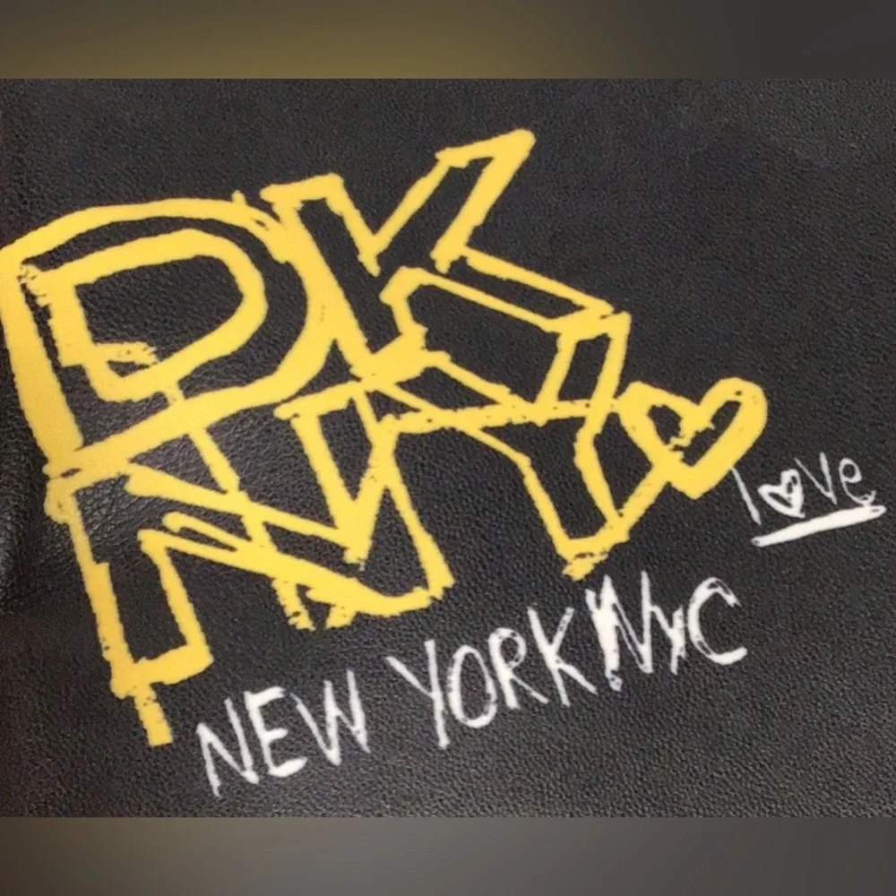 DKNY Tilly Graffiti Fold-Over Backpack, Faux Leather, Graffiti Logo Print, Black - Picture 6 of 12